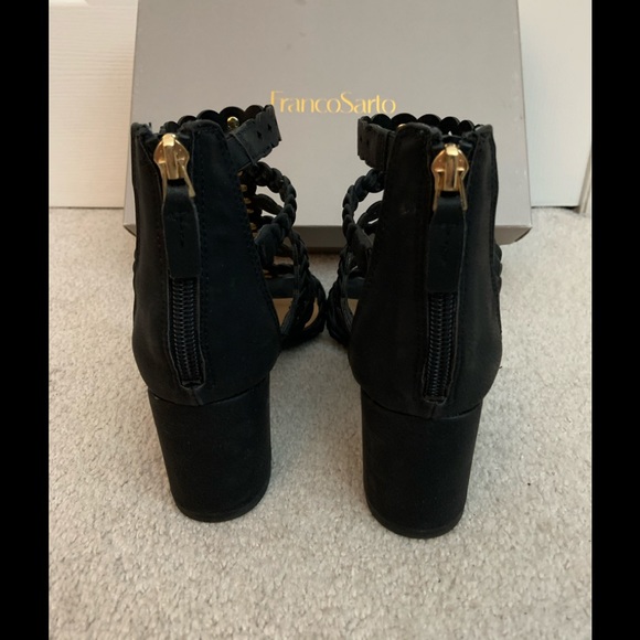 Franco Sarto Paisley Black Studded Strappy Heels - Picture 4 of 6